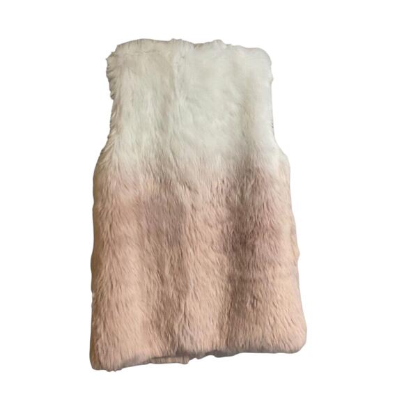 INC International Concepts Vest Women’s Size S/M Pink White Soft Faux-Fur Ombre - Picture 6 of 9
